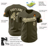 Custom Olive Camo-Cream Authentic Salute To Service Baseball Jersey