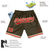 Custom Olive Red-Cream Authentic Throwback Salute To Service Basketball Shorts