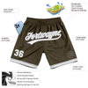 Custom Olive White-Gray Authentic Throwback Salute To Service Basketball Shorts