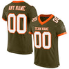 Custom Olive White-Orange Mesh Authentic Salute To Service Football Jersey