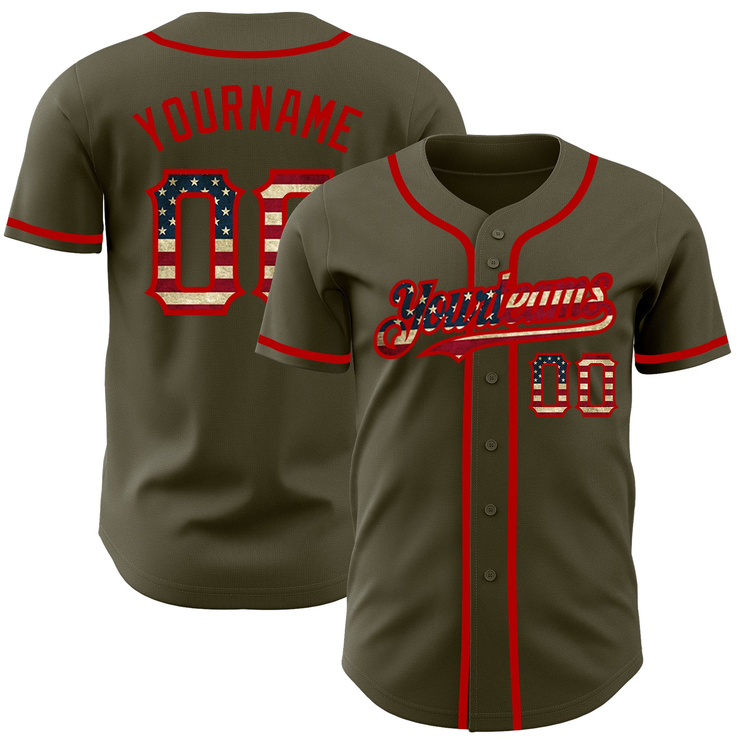 Custom Red USA Baseball Jersey