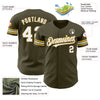 Custom Olive White-Old Gold Authentic Salute To Service Baseball Jersey