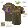 Custom Olive Purple-Gold Authentic Throwback Salute To Service Baseball Jersey