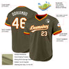 Custom Olive Gold-Red Authentic Throwback Salute To Service Baseball Jersey