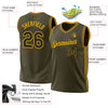 Custom Olive Black-Gold Authentic Throwback Salute To Service Basketball Jersey