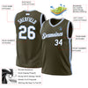 Custom Olive White-Light Blue Authentic Throwback Salute To Service Basketball Jersey