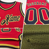 Custom Olive Old Gold-Black Authentic Throwback Salute To Service Basketball Jersey