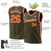 Custom Olive Orange-White Authentic Throwback Salute To Service Basketball Jersey