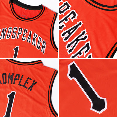 Custom Orange Royal-White Authentic Throwback Basketball Jersey