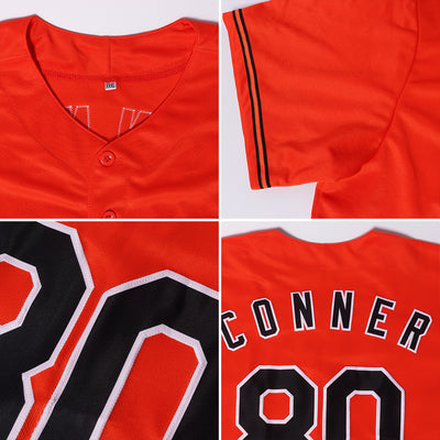 Custom Orange Orange-Navy Authentic Baseball Jersey