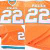 Custom Orange White-Teal Mesh Authentic Throwback Football Jersey