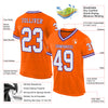 Custom Orange White-Purple Mesh Authentic Throwback Football Jersey