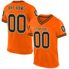 Custom Orange Black-Old Gold Mesh Authentic Throwback Football Jersey