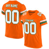 Custom Orange White-Kelly Green Mesh Authentic Football Jersey