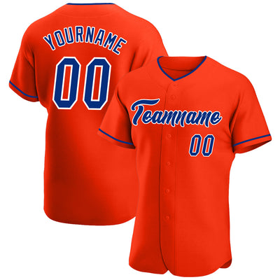 Custom Orange Royal-White Authentic Baseball Jersey