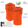 Custom Orange Orange-Navy Authentic Sleeveless Baseball Jersey