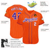 Custom Orange White Pinstripe Purple-White Authentic Baseball Jersey