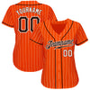 Custom Orange White Pinstripe Brown-White Authentic Baseball Jersey