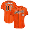 Custom Orange White Pinstripe Brown-White Authentic Baseball Jersey