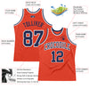 Custom Orange Navy-White Authentic Throwback Basketball Jersey