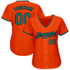 Custom Orange Teal-Black Authentic Baseball Jersey