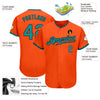 Custom Orange Teal-Black Authentic Baseball Jersey