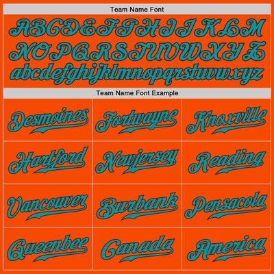 Custom Orange Teal-Black Authentic Baseball Jersey