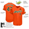 Custom Orange Green-White Authentic Baseball Jersey