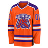 Custom Orange Purple-White Hockey Jersey