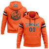 Custom Stitched Orange Black-White Football Pullover Sweatshirt Hoodie