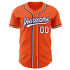 Custom Orange White-Navy Authentic Baseball Jersey