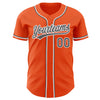 Custom Orange Steel Gray-White Authentic Baseball Jersey