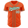 Custom Orange White-Kelly Green Authentic Baseball Jersey