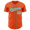 Custom Orange White-Green Authentic Baseball Jersey