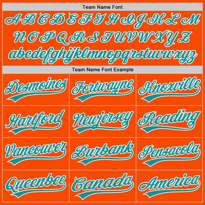 Custom Orange Teal-White Authentic Baseball Jersey