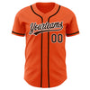 Custom Orange Brown-White Authentic Baseball Jersey