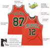 Custom Orange Green-White Authentic Throwback Basketball Jersey