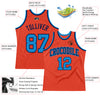 Custom Orange Blue-Navy Authentic Throwback Basketball Jersey