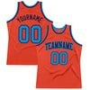 Custom Orange Blue-Navy Authentic Throwback Basketball Jersey