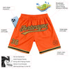 Custom Orange Old Gold-Black Authentic Throwback Basketball Shorts