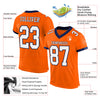 Custom Orange White-Navy Mesh Authentic Football Jersey