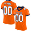 Custom Orange White-Navy Mesh Authentic Football Jersey