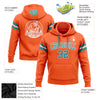 Custom Stitched Orange Teal-White Football Pullover Sweatshirt Hoodie