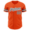 Custom Orange Steel Gray-White Authentic Baseball Jersey