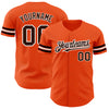 Custom Orange Brown-White Authentic Baseball Jersey