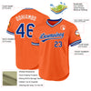 Custom Orange Royal-White Authentic Throwback Baseball Jersey