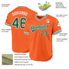 Custom Orange Kelly Green-White Authentic Throwback Baseball Jersey