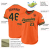 Custom Orange Black-Old Gold Authentic Throwback Baseball Jersey