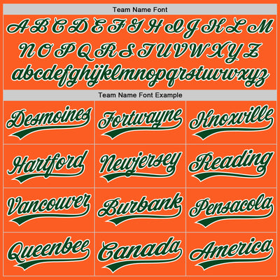 Custom Orange Green-White Authentic Throwback Baseball Jersey