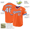 Custom Orange White-Royal Authentic Throwback Baseball Jersey